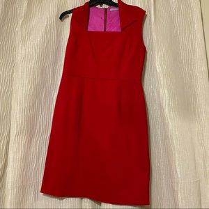 Andrew Marc Envelope Collar Sheath Red Dress